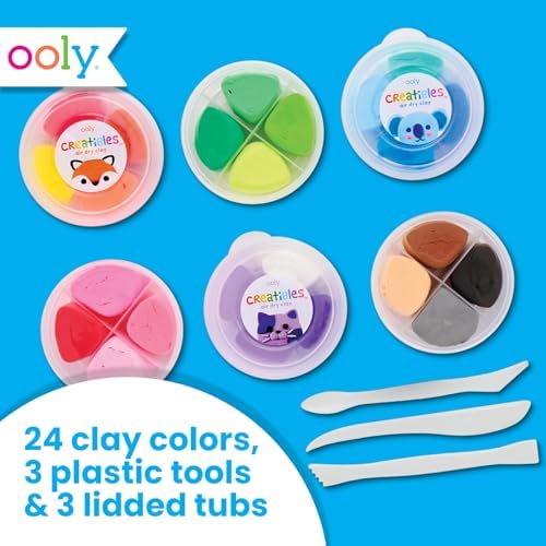 Ooly Creatibles Air Dry Clay for Kids, Includes 6 Reusable Cases, 24 Colors - Image 4