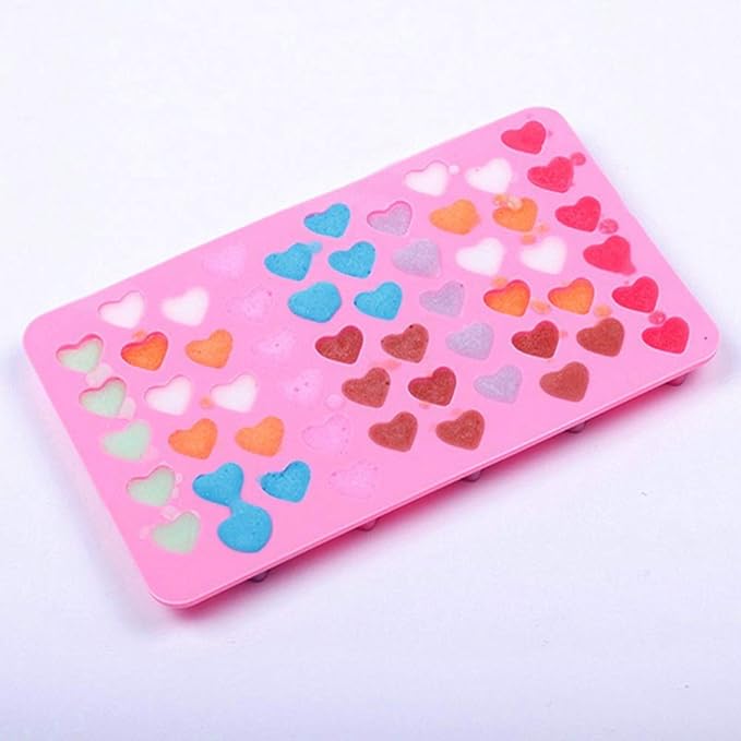 Pimoys Silicone Moulds for Wax Melts with Dropper 55 Heart Mould Sweet Moulds Mini Candy Molds Silicone Shape for Love Chocolate Soap Jelly Melts Gummy DIY