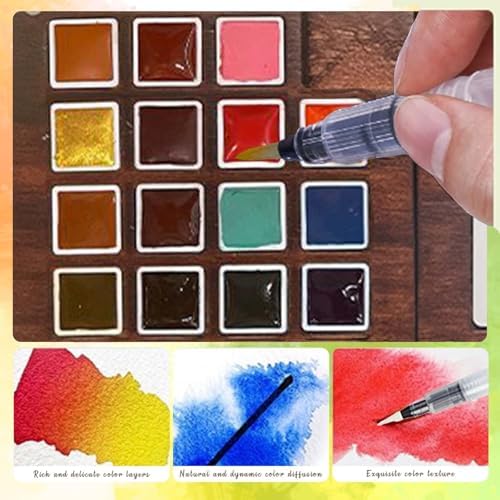 Travel Watercolor Paint Set - Pocket 15-Color Mini Kit with Sketch Pad - Image 6