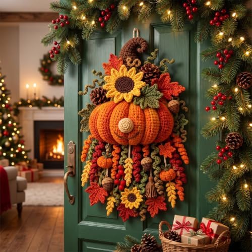 DIY Seasonal 3D Crochet Door Hanger Kit Collection, Halloween Handmade - Image 3