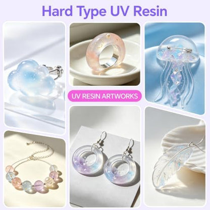 UV Resin with Light 8 LED, 100g Hard Type UV Epoxy Resin Kit - Image 4