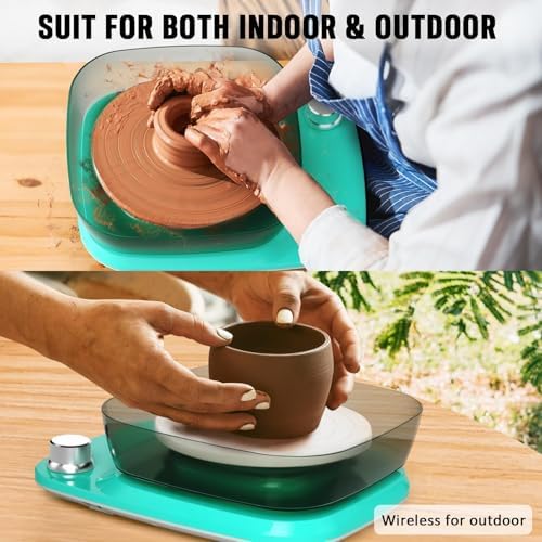 Pottery Wheel for Adults Beginners Kids - 6" Variable Speed Pottery Wheel Tool Kit, RPM Speed Adjustable with Rechargeable Battery, 1.8 Lb Air Dry Clay, Art Supplies, Crafts for Adults Teenager - Image 5