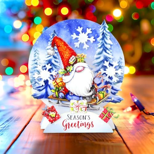 Katy Sue Christmas Gnomes Die Cut Pop Up Card Making Kit for Adults. Makes 12 Cards & Contains Gnome Die Cut Decoupage Paper Sheets, Supports, Envelopes, & Foam Pads For Christmas Card Making Supplies - Image 5