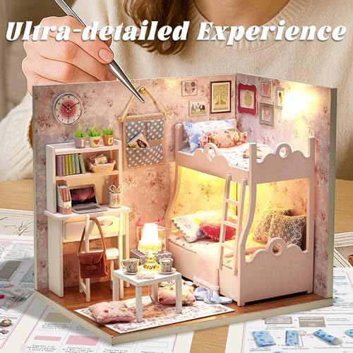 Flever Dollhouse Miniature DIY House Kit Creative Room with Furniture and Cover for Romantic Artwork Gift(Mood for Love) - Image 4