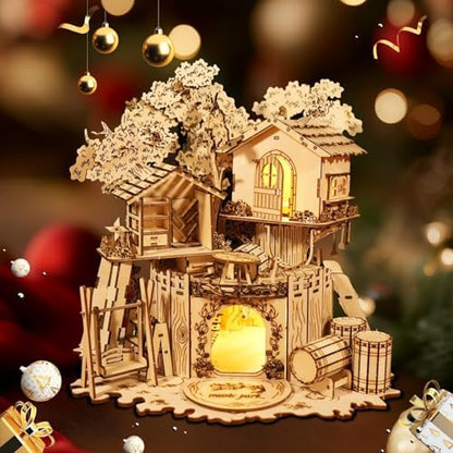 Music Park 3D Wooden Puzzles for Adults, Treehouse Light - Image 4