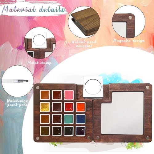 Travel Watercolor Paint Set - Pocket 15-Color Mini Art Kit with Sketch Pad - Image 4