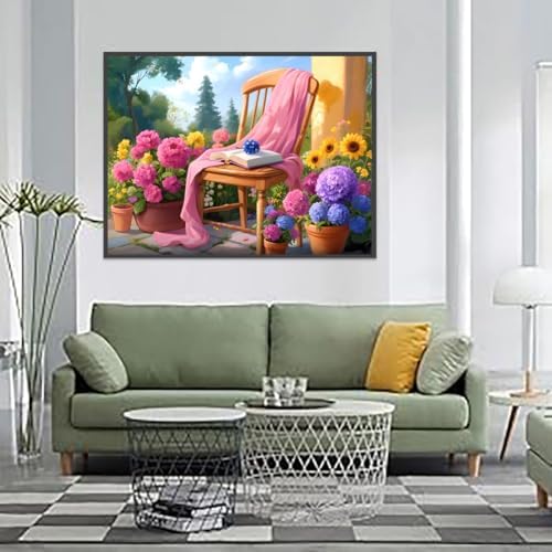 AOSGEDY Paint by Numbers Kit for Adults Beginners, Scenery Adult Paint by Numbers on Canvas, Garden Easy Paint by Numbers Kits, DIY Acrylic Oil Painting Crafts for Home Wall Decor (16x20 Inch) - Image 3