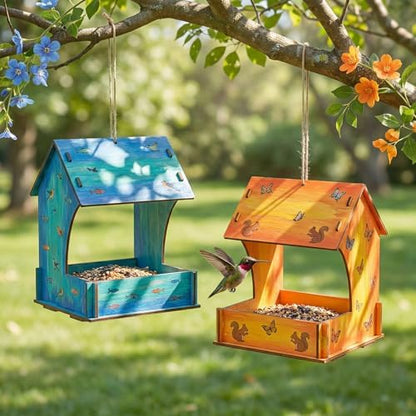 24 Pack Wooden Bird Feeder Kits Bulk Bird Houses to Paint Unfinished Craft - Image 6