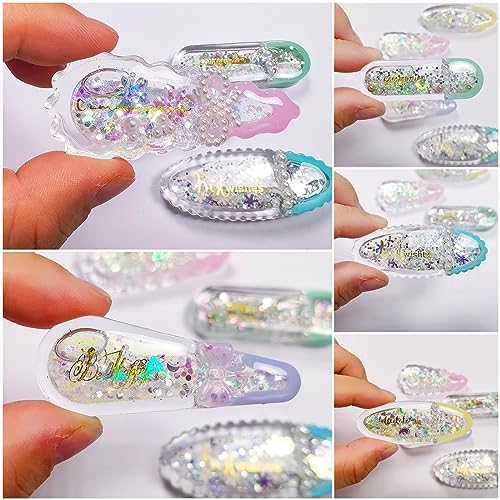 Hair Clips Resin Shaker Molds Set Barrette Pack of 12 Epoxy Silicone Trays Precision Tip Applicator Bottle Kit Bundle - Image 3