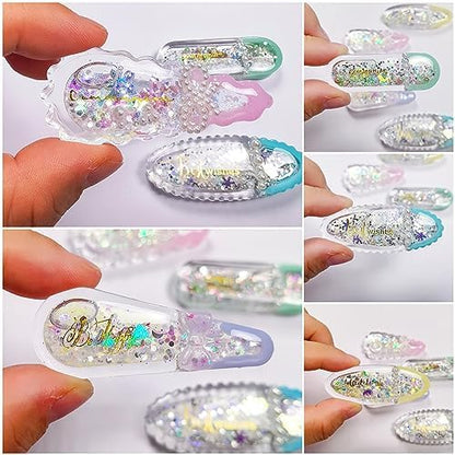 Hair Clips Resin Shaker Molds Set Barrette Pack of 12 Epoxy Silicone Trays Precision Tip Applicator Bottle Kit Bundle - Image 3