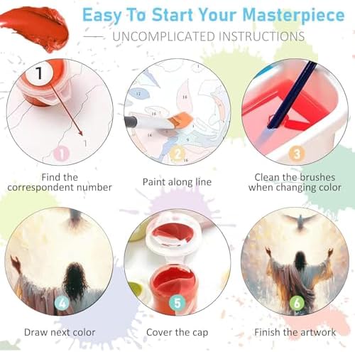 BAWKENTON Jesus Paint by Numbers for Adults and Kids - Image 6