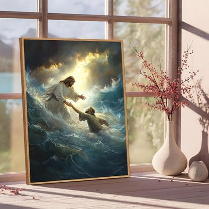Jesus Paint by Numbers Kit for Adults Framed Canvas 12X16 in, Frameworkless - Image 2