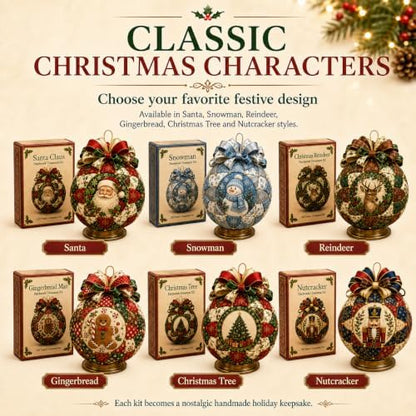 Christmas Classics Patchwork Ornament DIY Kit, No-Sew Ornament Kit (#B) - Image 6