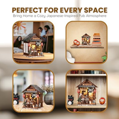 DIY Book Nook Kit LED 3D Wooden Puzzle (The Mellow Pub) - Image 5