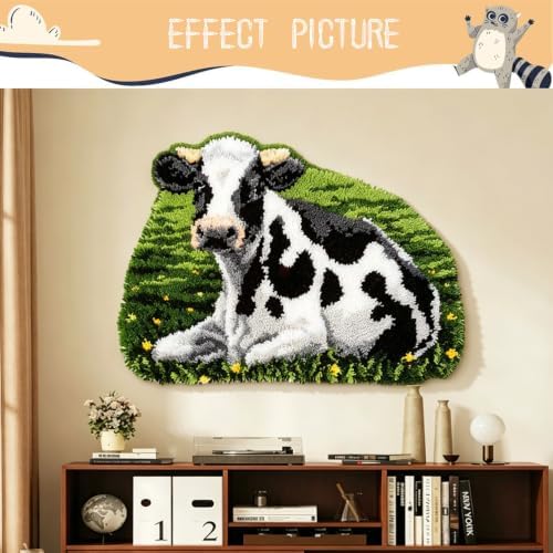 Fram Cow Latch Hook Kits for Adults Beginners, Pre-Printed 21“ X 16" - Image 4