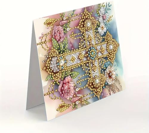 MaiYiYi 6 Pack DIY Cross Diamond Painting Greeting Cards Kit - Image 6