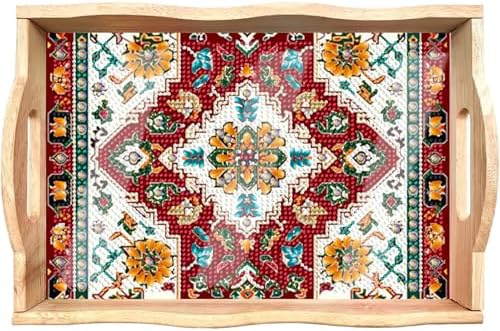 DOTSOPS 5D Diamond Art Kits for Adults Wooden Serving Tray with Handle by DOTSOPS