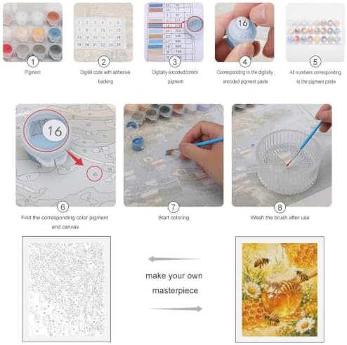 Bozfoxa Paint by Numbers Kit for Adults Beginner Honey Bee Garden - Image 3