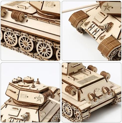 3D Wooden Puzzles for Adults, DIY Tank Model Building Kit - Image 3