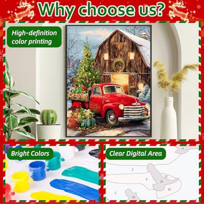 Reivworl Christmas Paint by Numbers Kit for Adults Beginner 16×20 inch - Image 5