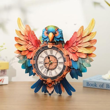 3D Puzzles for Adults, Parrot Wall Clock 3D Wooden Puzzles Clock Kits for DIY Birthday Gift for Women Men Home Decor Holiday Christmas - Image 6