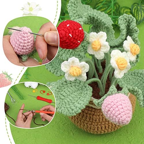 kgxulr Crochet Kit, Strawberry Beginner Crochet Kit for Adult, Knitting Kit - Image 5