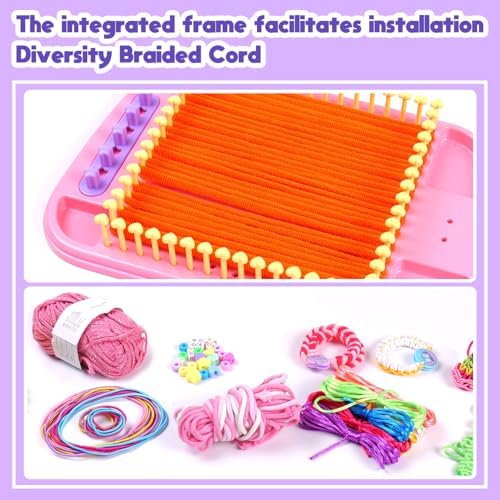 Souroyea Weaving Loom Kit Toys, 6-in-1 Friendship Bracelet Craft Making Kits for Kids, Gifts for Girls Ages 5 6 7 8-12, Easy Potholder Loom Knitting Activity for Beginners - Image 2