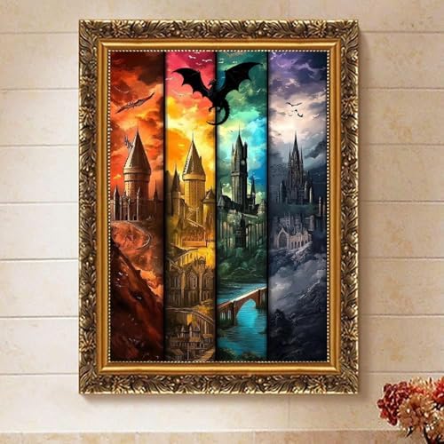 Castle Paint by Numbers Kit for Adults Framed Canvas 12X16in, Frameworkless - Image 2