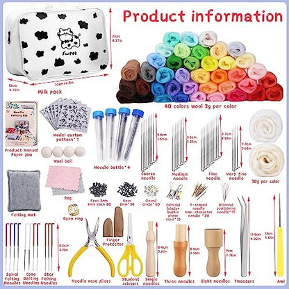 Mayboos Needle Felting Kit, 42 Colors Wool Roving Set - Image 2