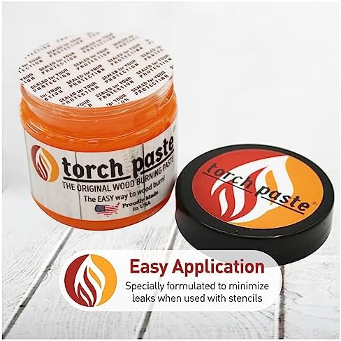 Torch Paste - The Original Wood Burning Paste | Made in USA Heat Activated Non-Toxic Paste for Crafting | Accurately & Easily Burn Designs on Wood, Canvas, Denim & More - Pack of 2 Jars + 2 Squeegees - Image 5