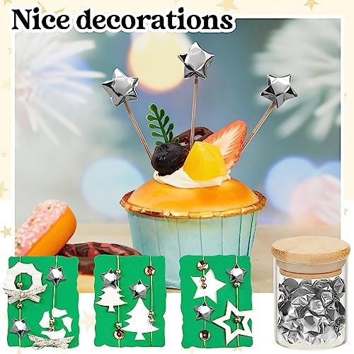 Kigeli 1000 Sheets Origami Star Paper Strips,Silver,Solid Style - Image 2