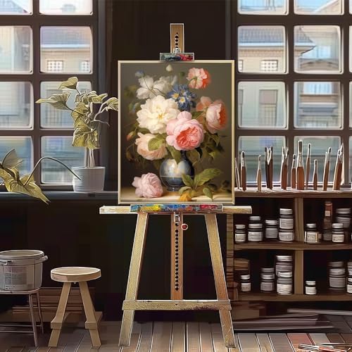 Natuyalo Paint by Numbers for Adults - DIY Adult Paint by Number Kits Painting on Canvas Flowers in Vase Painting by Numbers for Beginners, Plant Art Craft Kits for Adults (16x20 Inch) - Image 4