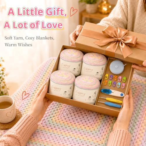 Coopay Crochet Kit for Beginner, Crochet Blanket Kit w/Step-by-Step Video - Image 7