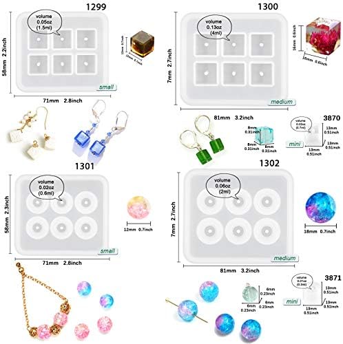 Beads Resin Molds with Hole for Gemstone Cabochon Jewelry Casting 14-Count - Image 2