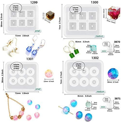 Beads Resin Molds with Hole for Gemstone Cabochon Jewelry Casting 14-Count - Image 2