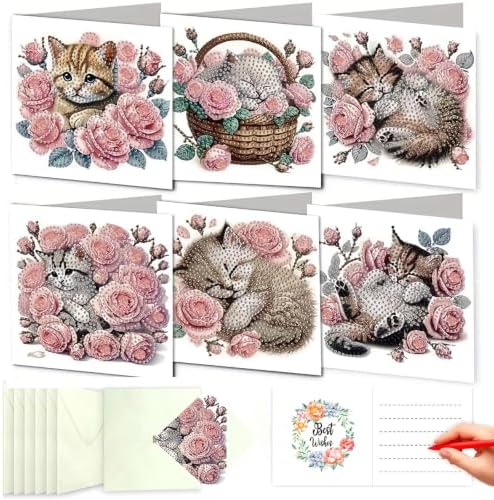 DDGYP 6-Pack Diamond Art Kits for Adults, Diamond Art Cards for DIY Crafts by DDGYP
