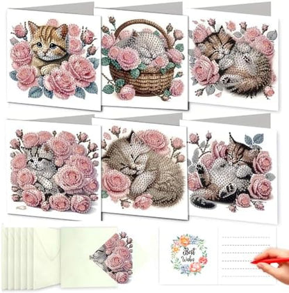 DDGYP 6-Pack Diamond Art Kits for Adults, Diamond Art Cards for DIY Crafts by DDGYP