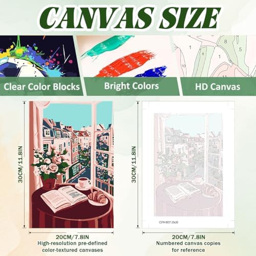 4 Pack Paint by Numbers Kit for Adults, Paint by Numbers with Frame 8x12 In - Image 4