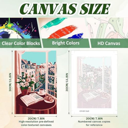 4 Pack Paint by Numbers Kit for Adults, Paint by Numbers with Frame 8x12 In - Image 4