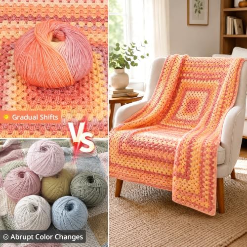 Coopay Crochet Kit for Beginners Adults, Gradient Granny Square Blanket Kit - Image 4