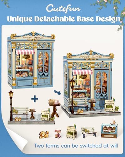 Cutefun Book Nook Kit - DIY Miniature Dollhouse Kit for Adults and Teens - Image 5