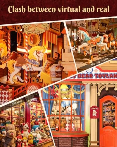 Rolife DIY Book Nook Kits for Adults- Fairytale Amusement Park- 3D Wooden Puzzle Booknook for Bookshelf Decor, Creative DIY Miniature Dollhouse Kits, DIY Crafts/Gifts for Adults, Teens & Book Lovers - Image 2