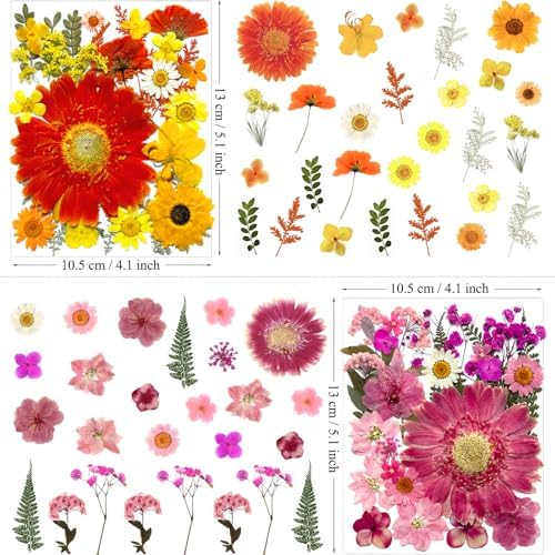 MIKIYA 106Pcs Big Dried Pressed Flowers for Resin, Assorted Real Natural Bulk Dry Floral Leaves for DIY Art Crafts, Epoxy Molds, Jewelry, Soap, Candle Making, Nails Decors - Image 5