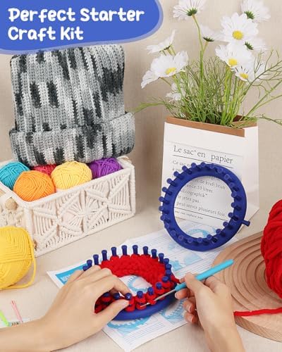 Aeelike 2 PCS Round Knitting Loom for Hat Socks DIY Crafts, 5.5inch - Image 2