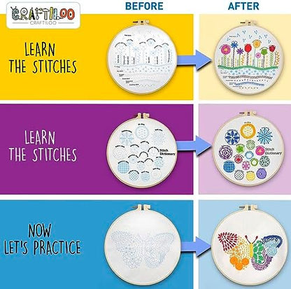 Butterfly Embroidery Kit for Beginners - Stamped Cross Stitch, Adults - Image 2