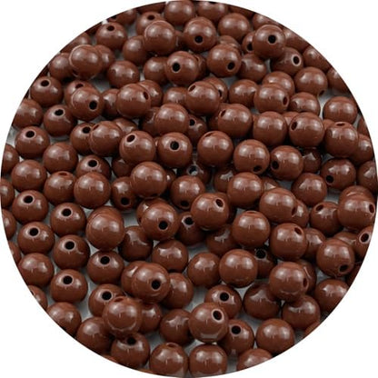 200pcs Acrylic Round Beads for Crafts 10mm Resin Candy Color Spacer Beads with Hole for Jewelry Making Sewing Crafts Decoration Necklaces Bracelets Earrings Supplies(Brown) by Unknown