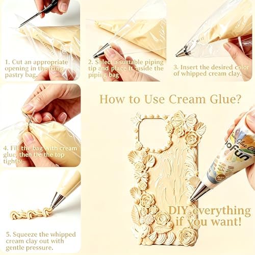 White Decoden Cream Charms Kit, Whipped Cream Glue Clay Crafts - Image 5