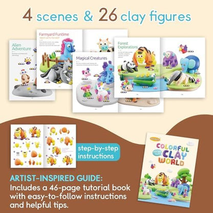Drama Planet Air Dry Clay Kit for Kids, 26 Modeling Tutorials - Image 3