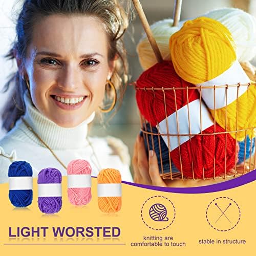 Nuogo 100 Rolls Acrylic Yarn Bulk for Crocheting Knitting, 25 Colors - Image 6