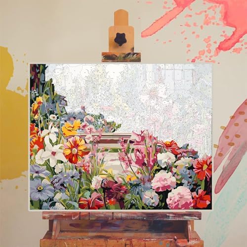 xackcme Paint by Numbers for Adults Flowers - Flower Paint by Number on Canvas Without Frame, DIY Floral Oil Painting for Gift Home Wall Decor (16x20 inch) - Image 3